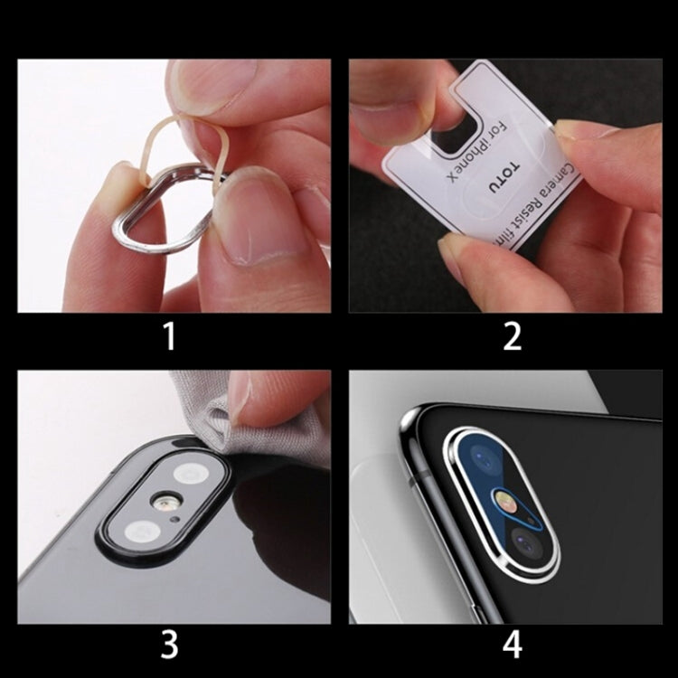 For iPhone X / iPhone XS / iPhone XS Max TOTUDESIGN High Permeability Tempered Glass Camera Lens Protective Film Set (Grey)