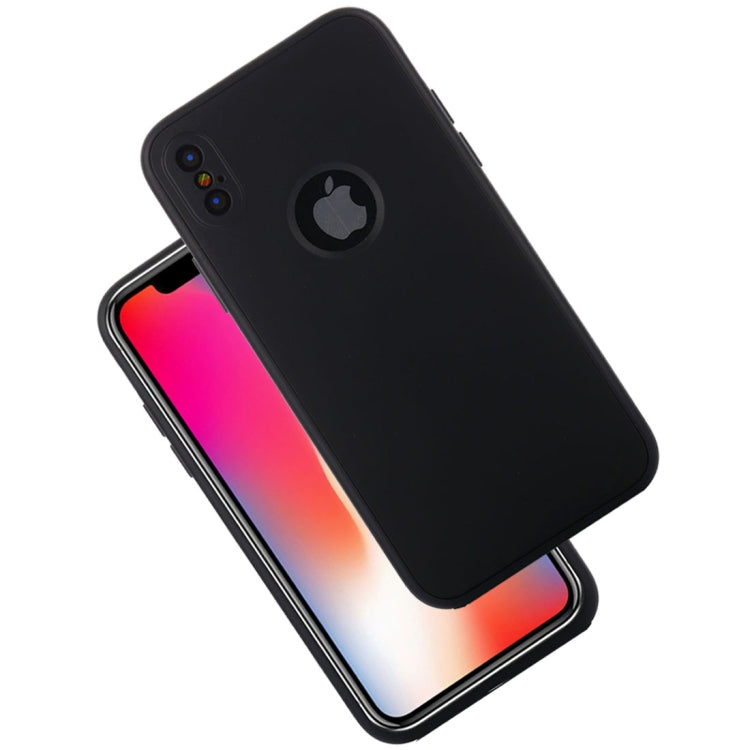 For iPhone X / XS Pure Color Silicone 360 Full Coverage Protective Back Cover Case