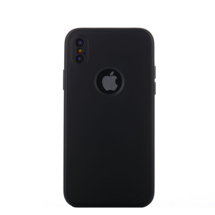 For iPhone X / XS Pure Color Silicone 360 Full Coverage Protective Back Cover Case
