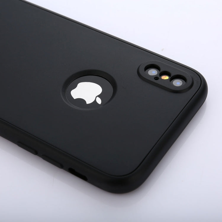 For iPhone X / XS Pure Color Silicone 360 Full Coverage Protective Back Cover Case
