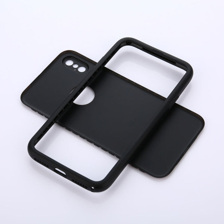 For iPhone X / XS Pure Color Silicone 360 Full Coverage Protective Back Cover Case