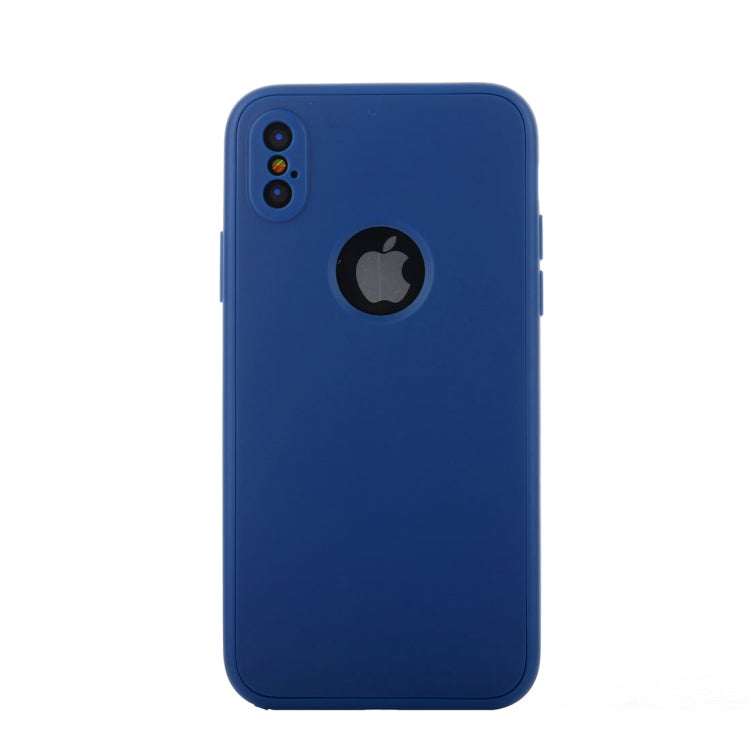 For iPhone X / XS Pure Color Silicone 360 Full Coverage Protective Back Cover Case