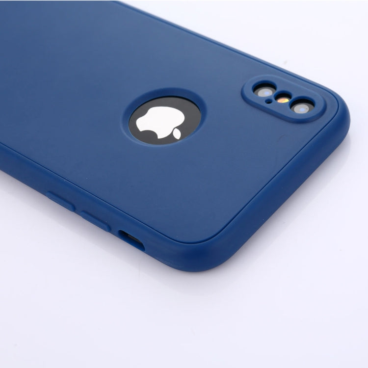 For iPhone X / XS Pure Color Silicone 360 Full Coverage Protective Back Cover Case