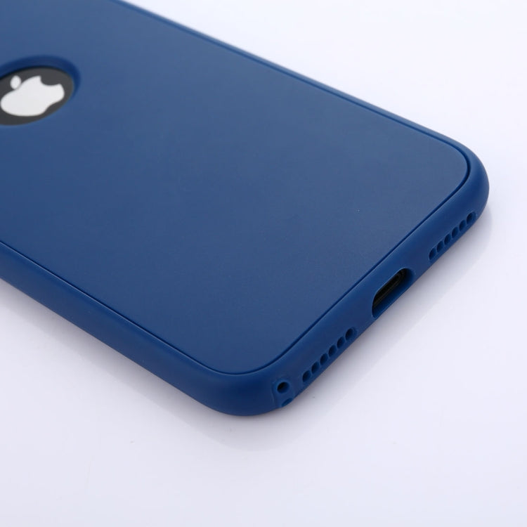 For iPhone X / XS Pure Color Silicone 360 Full Coverage Protective Back Cover Case