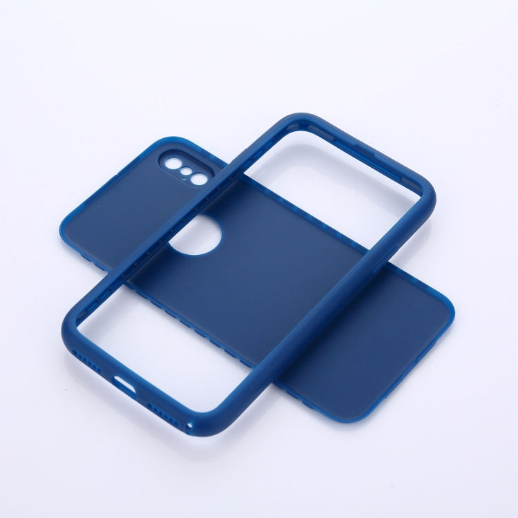 For iPhone X / XS Pure Color Silicone 360 Full Coverage Protective Back Cover Case