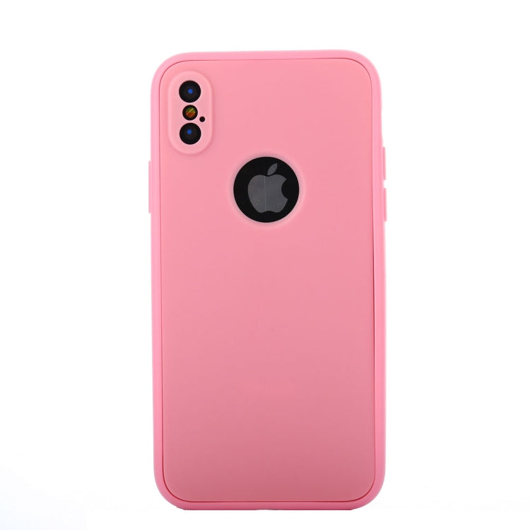 For iPhone X / XS Pure Color Silicone 360 Full Coverage Protective Back Cover Case
