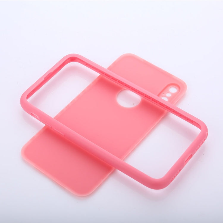 For iPhone X / XS Pure Color Silicone 360 Full Coverage Protective Back Cover Case