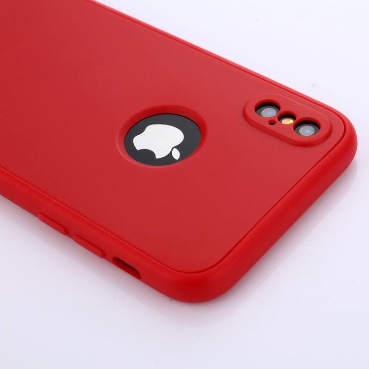 For iPhone X / XS Pure Color Silicone 360 Full Coverage Protective Back Cover Case