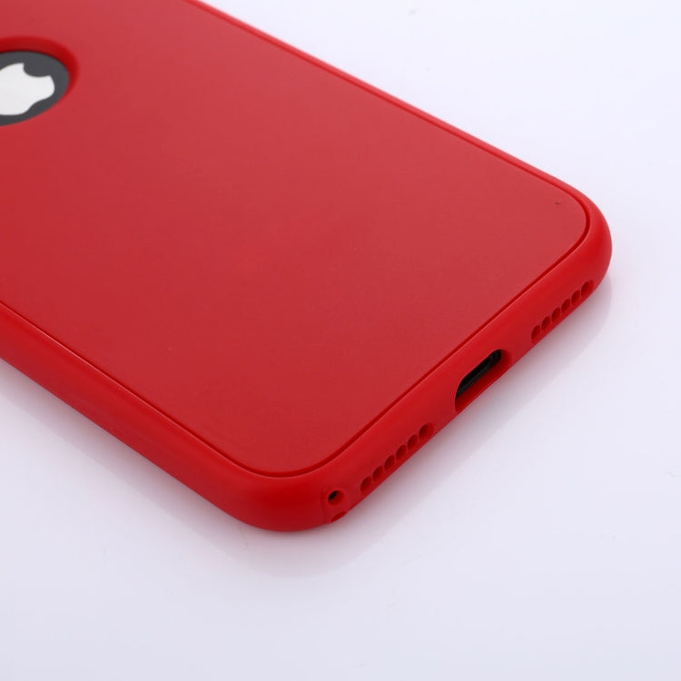 For iPhone X / XS Pure Color Silicone 360 Full Coverage Protective Back Cover Case