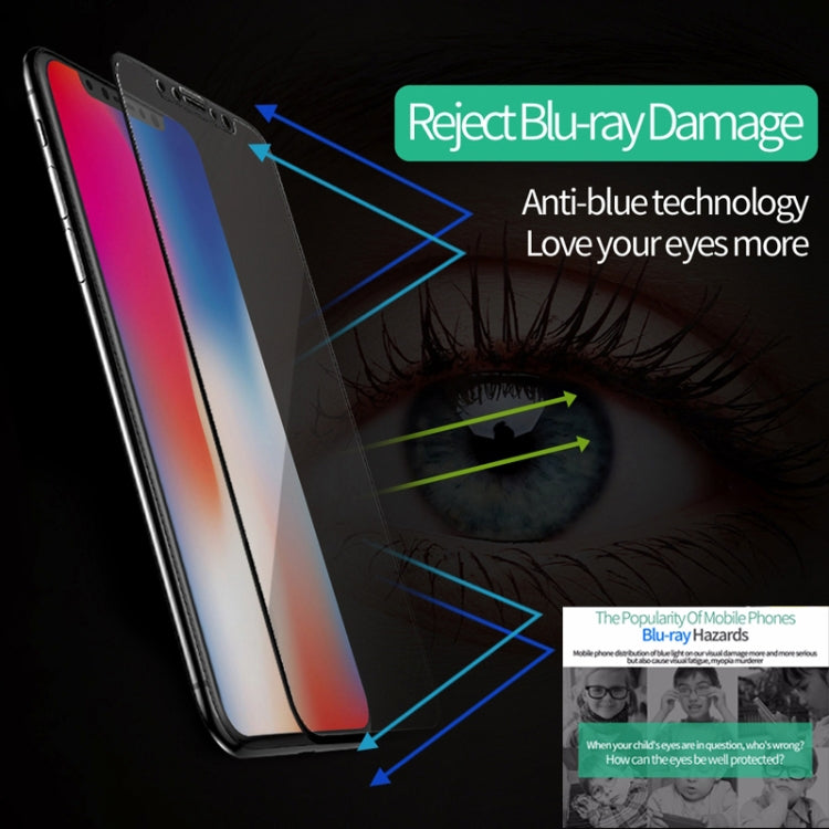 For iPhone X TOTUDESIGN 9H Surface Hardness 3D Full Coverage Anti-blue Light Eye Protection Tempered Glass HD Front Screen Protector