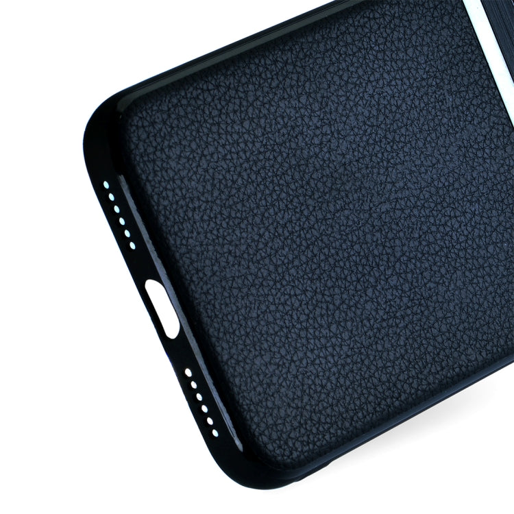 For iPhone X / XS Brushed Leather Texture TPU + PC Shockproof Anti-slip Protective Back Cover Case
