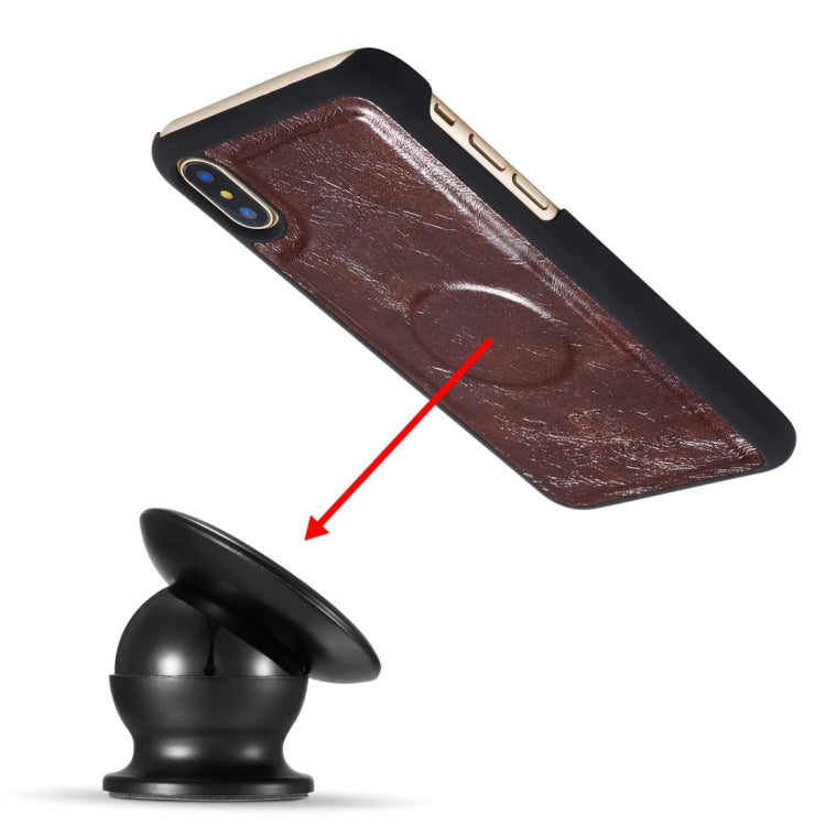 For iPhone X / XS DG.MING Genuine Leather Horizontal Flip Detachable Magnetic Protective Case with Holder & Card Slots & Lanyard