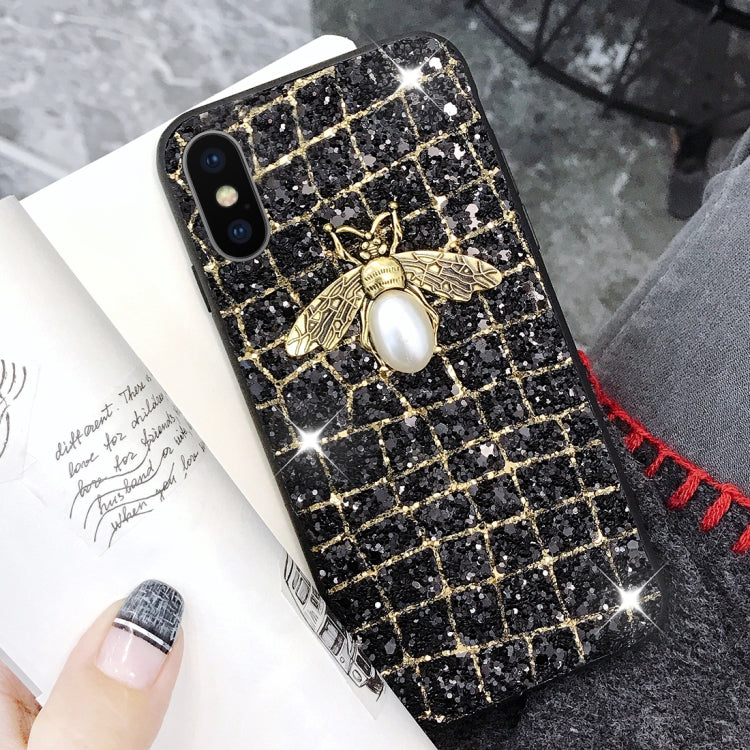 For iPhone X / XS Sequins Bee Style Protective Back Cover Case