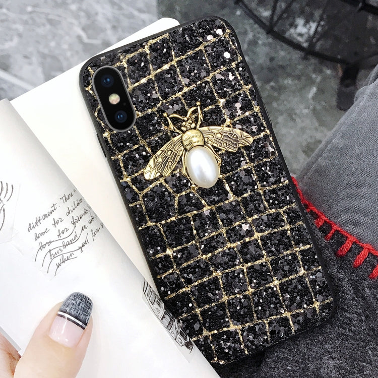 For iPhone X / XS Sequins Bee Style Protective Back Cover Case