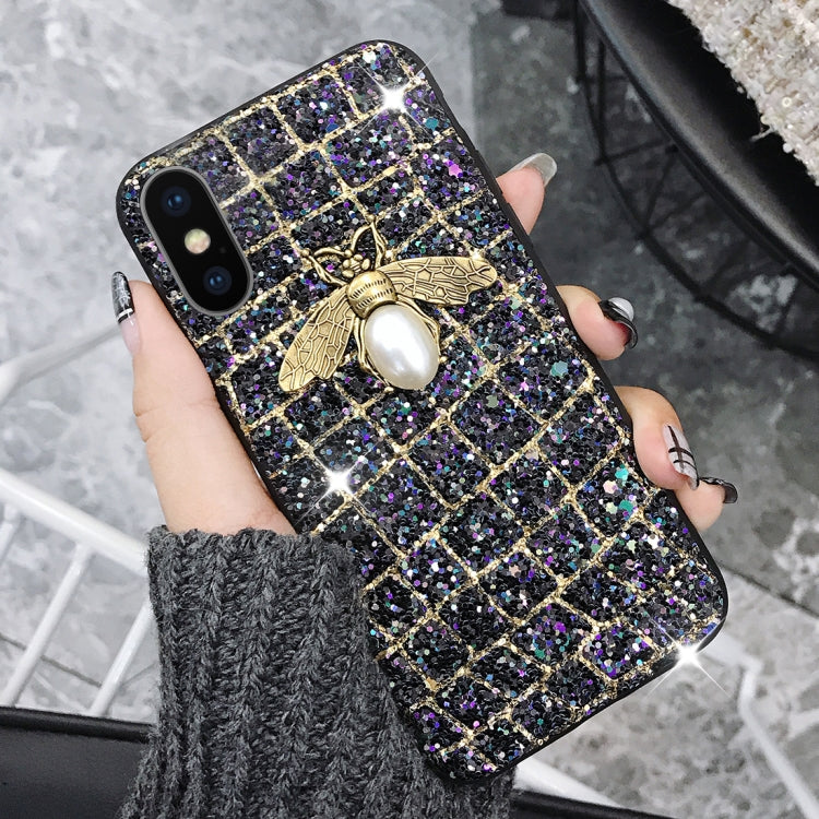 For iPhone X / XS Sequins Bee Style Protective Back Cover Case