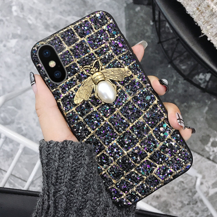 For iPhone X / XS Sequins Bee Style Protective Back Cover Case