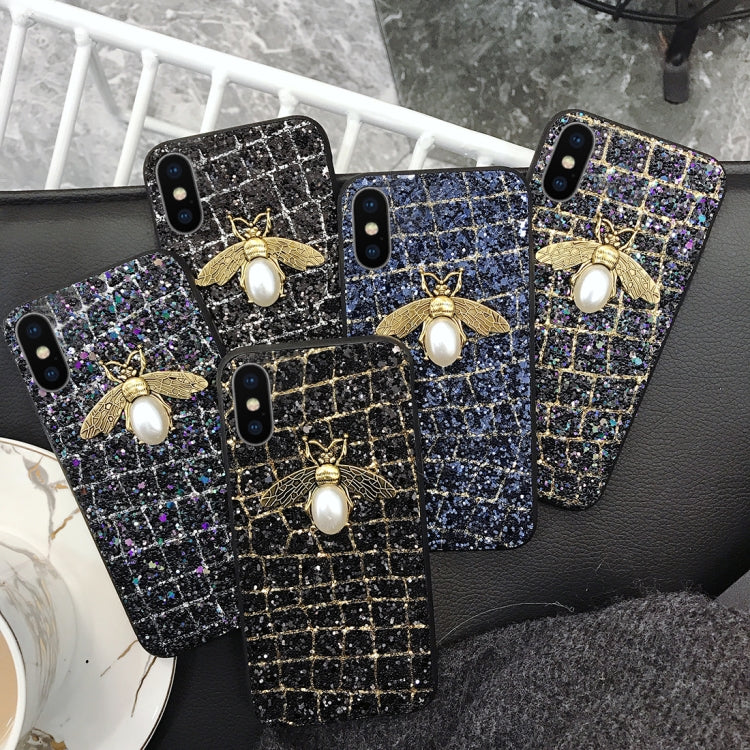For iPhone X / XS Sequins Bee Style Protective Back Cover Case