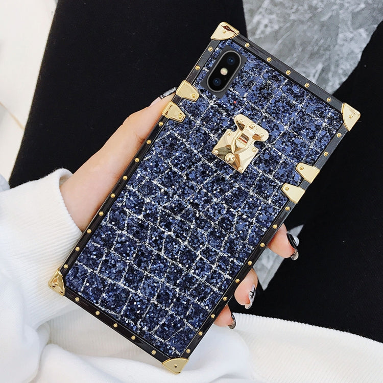 For iPhone X / XS Sequins Lock Style Full Coverage Protective Back Case