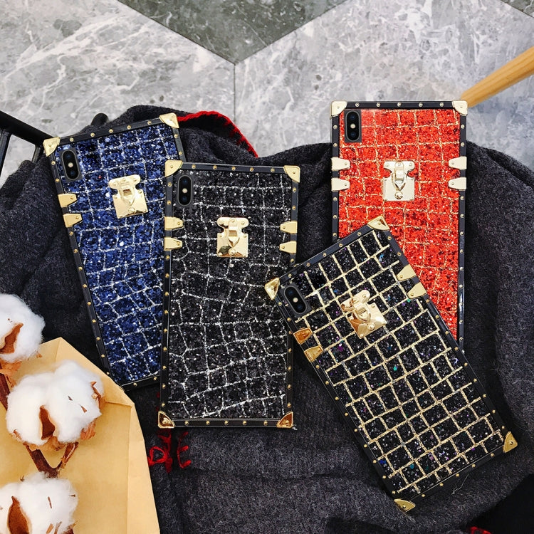For iPhone X / XS Sequins Lock Style Full Coverage Protective Back Case