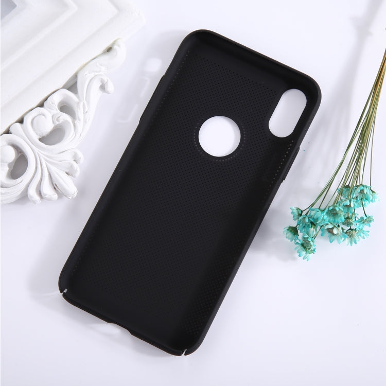 For iPhone X / XS Fuel Injection Breathable Mesh PC Anti-Scratch Protective Cover Case