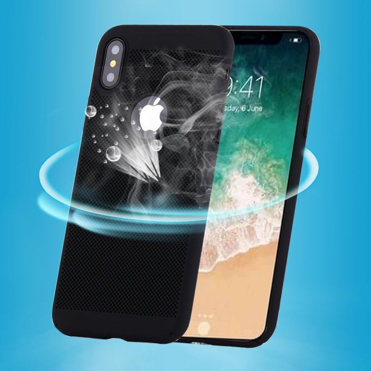For iPhone X / XS Fuel Injection Breathable Mesh PC Anti-Scratch Protective Cover Case
