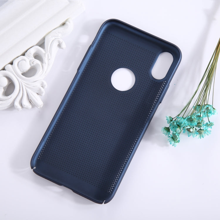 For iPhone X / XS Fuel Injection Breathable Mesh PC Anti-Scratch Protective Cover Case