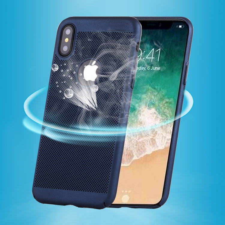 For iPhone X / XS Fuel Injection Breathable Mesh PC Anti-Scratch Protective Cover Case