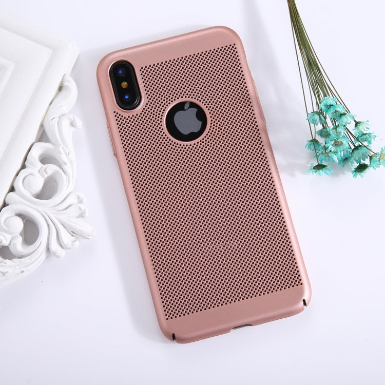 For iPhone X / XS Fuel Injection Breathable Mesh PC Anti-Scratch Protective Cover Case