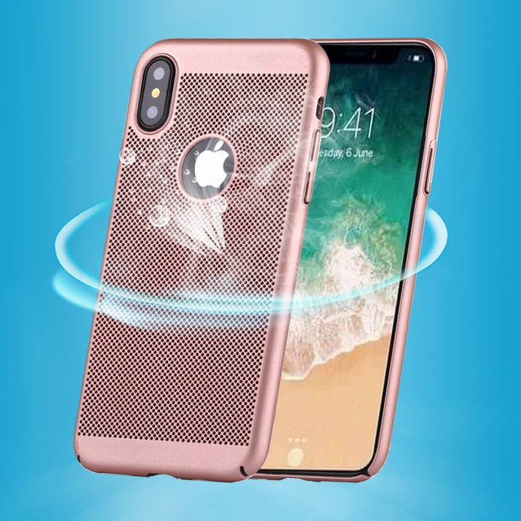For iPhone X / XS Fuel Injection Breathable Mesh PC Anti-Scratch Protective Cover Case