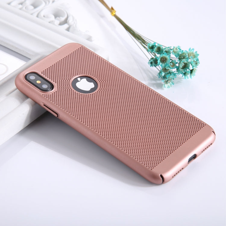For iPhone X / XS Fuel Injection Breathable Mesh PC Anti-Scratch Protective Cover Case
