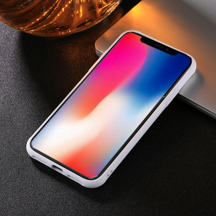 For iPhone X / XS TPU + Toughened Glass Protective Back Cover Case