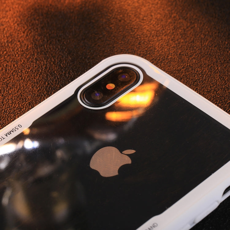 For iPhone X / XS TPU + Toughened Glass Protective Back Cover Case