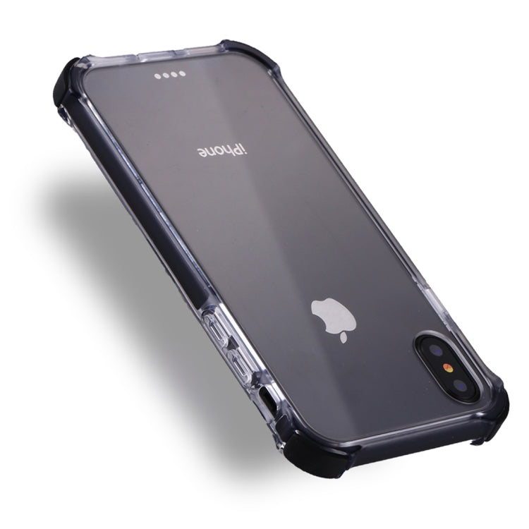 For iPhone X / XS PC + Toughened Glass Protective Back Cover Case