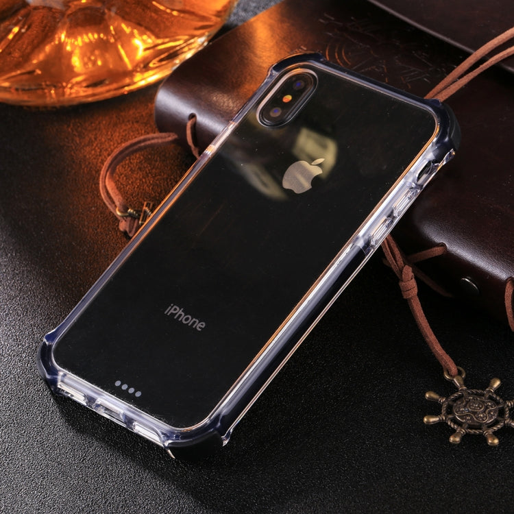 For iPhone X / XS PC + Toughened Glass Protective Back Cover Case