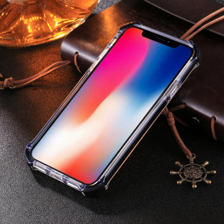 For iPhone X / XS PC + Toughened Glass Protective Back Cover Case