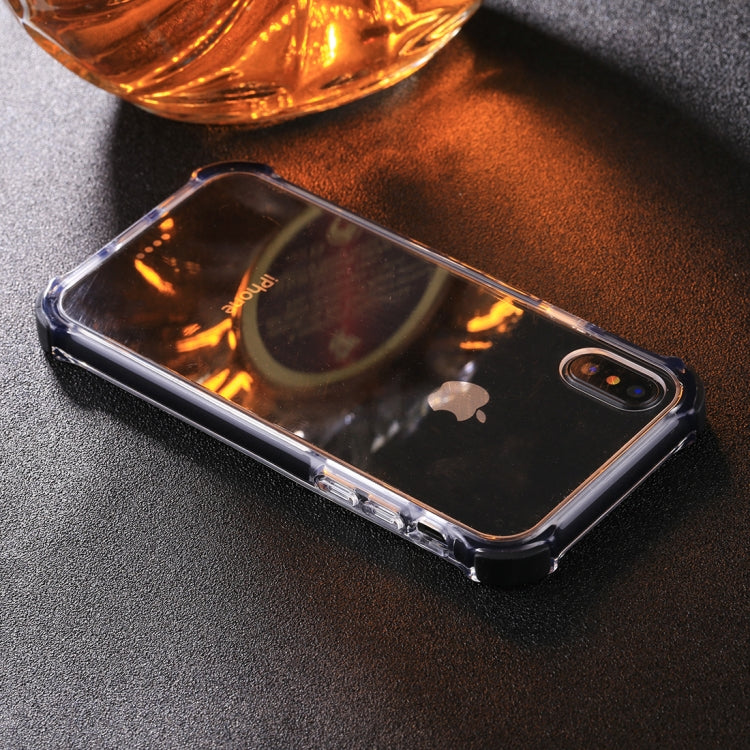 For iPhone X / XS PC + Toughened Glass Protective Back Cover Case