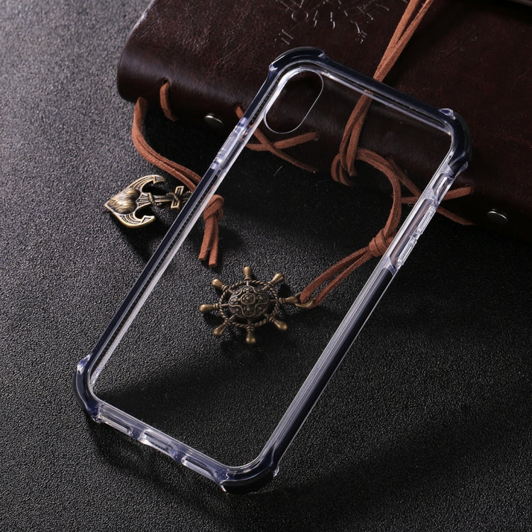 For iPhone X / XS PC + Toughened Glass Protective Back Cover Case