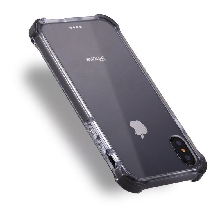 For iPhone X / XS PC + Toughened Glass Protective Back Cover Case