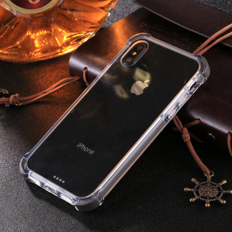 For iPhone X / XS PC + Toughened Glass Protective Back Cover Case