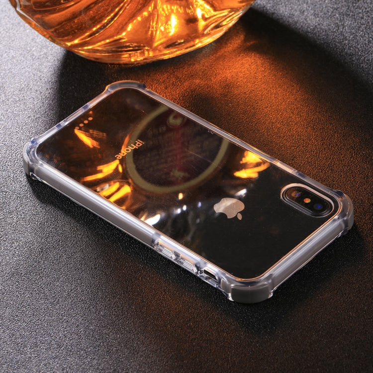 For iPhone X / XS PC + Toughened Glass Protective Back Cover Case
