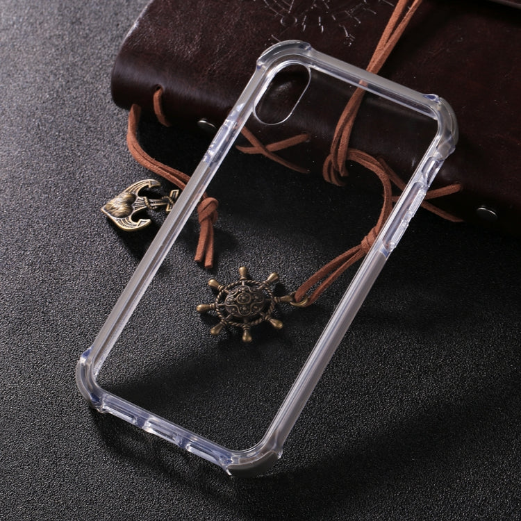 For iPhone X / XS PC + Toughened Glass Protective Back Cover Case