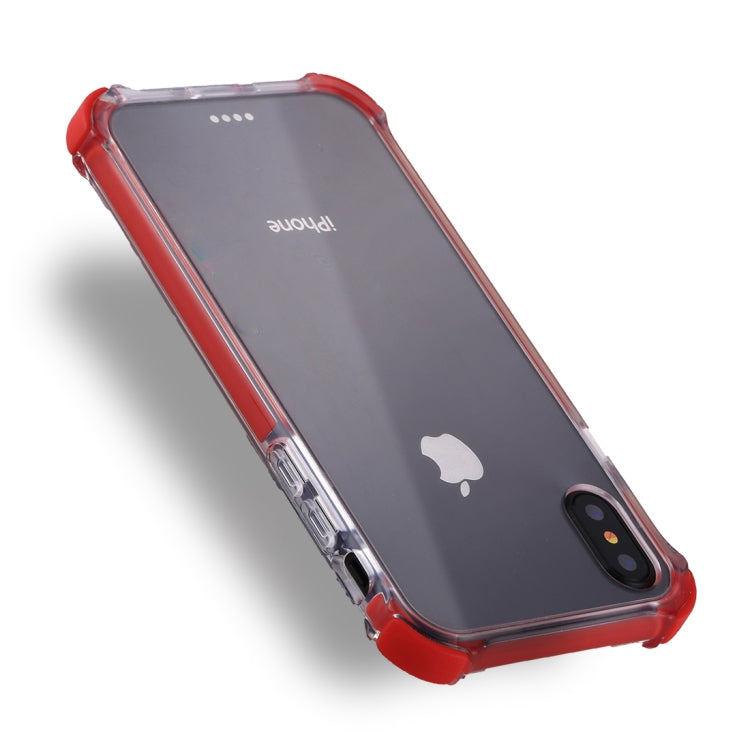 For iPhone X / XS PC + Toughened Glass Protective Back Cover Case