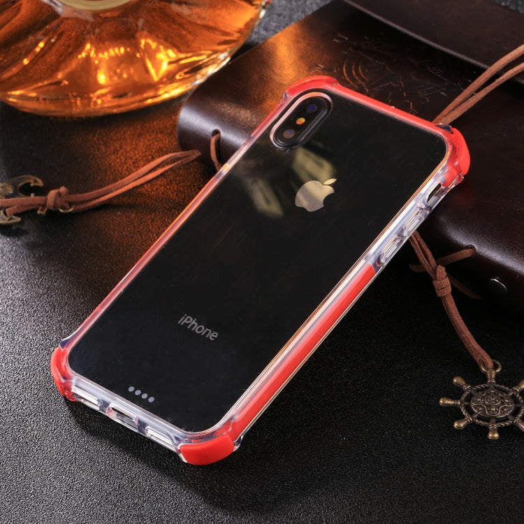 For iPhone X / XS PC + Toughened Glass Protective Back Cover Case