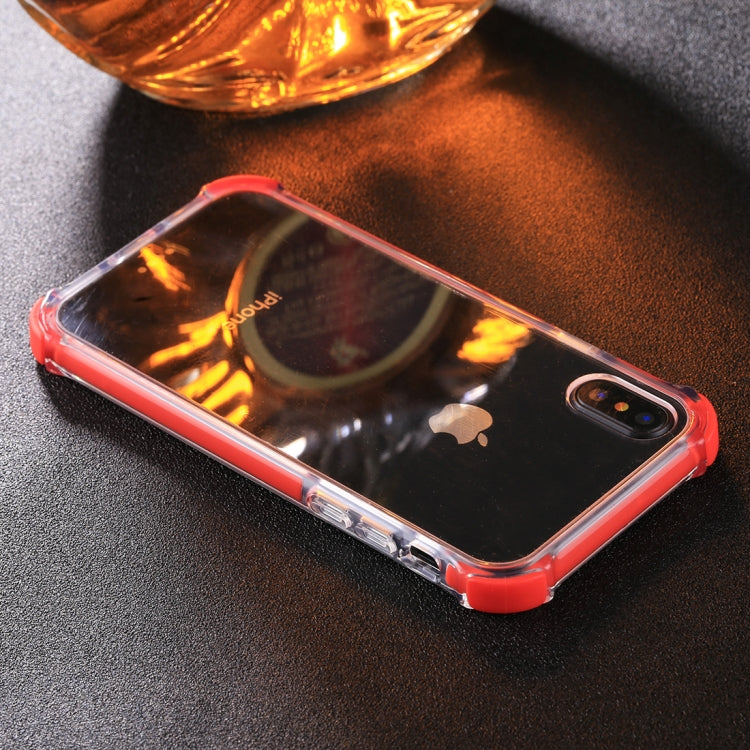 For iPhone X / XS PC + Toughened Glass Protective Back Cover Case