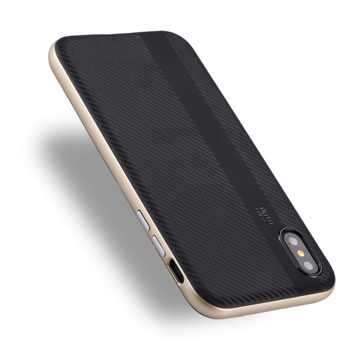 For iPhone X / XS TPU + PC Oil Painting Frame Detachable Protective Back Cover Case