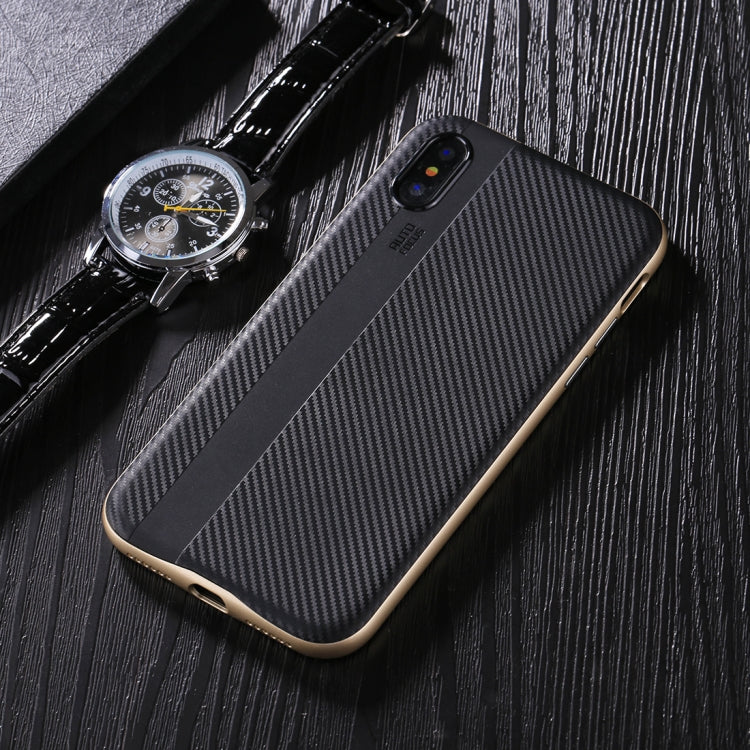 For iPhone X / XS TPU + PC Oil Painting Frame Detachable Protective Back Cover Case
