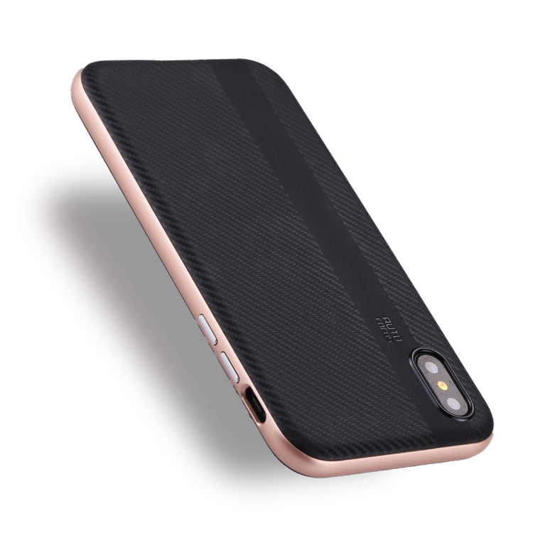 For iPhone X / XS TPU + PC Oil Painting Frame Detachable Protective Back Cover Case