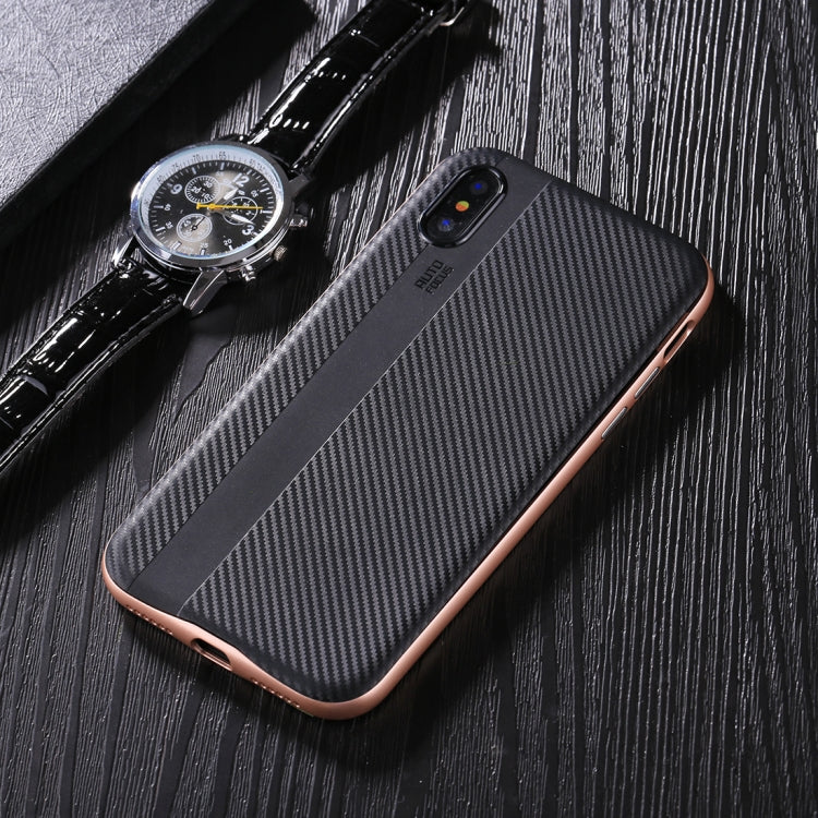 For iPhone X / XS TPU + PC Oil Painting Frame Detachable Protective Back Cover Case