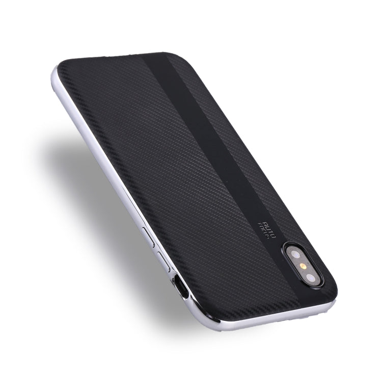 For iPhone X / XS TPU + PC Oil Painting Frame Detachable Protective Back Cover Case