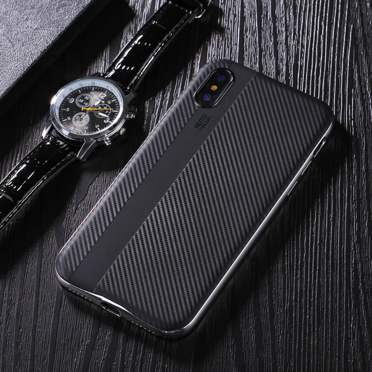 For iPhone X / XS TPU + PC Oil Painting Frame Detachable Protective Back Cover Case
